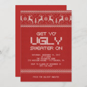 hässliches StrickjackeweihnachtsParty Einladung (Vorne/Hinten)