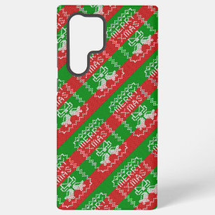 Hässliches Strickmuster mit Schellen Frohe Weihnac Samsung Galaxy Hülle