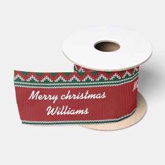 Hässliches Strickmuster-Weihnachtsband Satinband