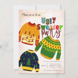 Hässliches süßes Sweatshirt-Weihnachtsfeier-Einlad