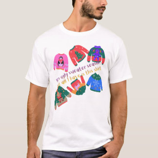 Hässliches Sweatshirt T-Shirt, Holiday-Grafik, Wei T-Shirt