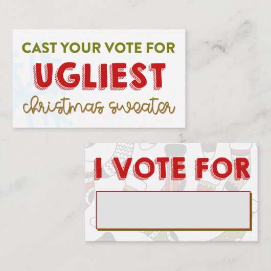 Hässliches Visitenkarte (Vorne/Hinten)