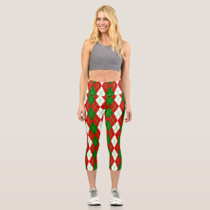 hässliches Weihnachten Argyle Karo Retro Capri Leggings