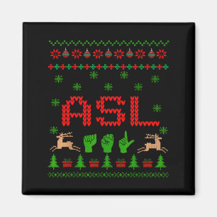 Hässliches Weihnachten Asl Zeichen Hand Gebärdensp Magnet