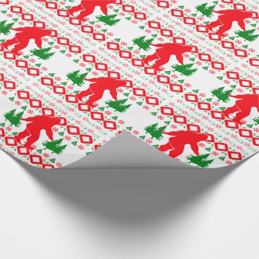 Hässliches Weihnachten Bigfoot Geschenkpapier (Ecke)