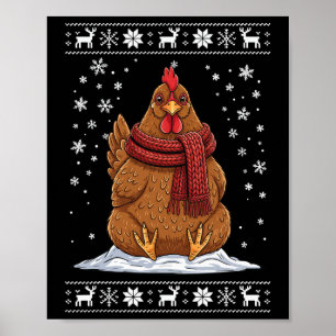 Hässliches Weihnachten mit Hühnchen Poster