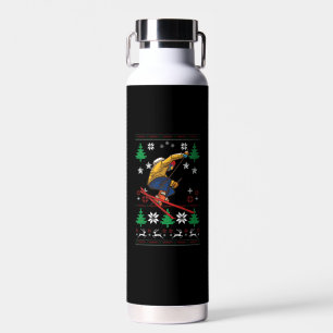 Hässliches Weihnachten Skifahren Trinkflasche