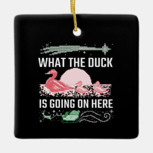 Hässliches Weihnachten - Was zum Teich geht hier v Keramikornament