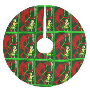 hässliches Weihnachts-Krampus-Kind viktorianisch Polyester Weihnachtsbaumdecke