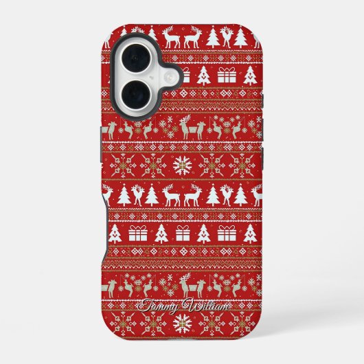 hässliches Weihnachts-Pullover-Muster iPhone 16 Hülle (Rückseite)