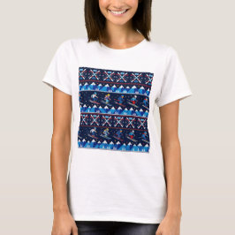 Hässliches Weihnachts-Ski-Muster-Feiertag  T-Shirt
