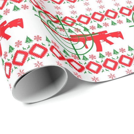 Hässliches Weihnachtsgewehr Geschenkpapier (Rolleneckpunkt)