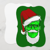 hässliches Weihnachtsklaus frankenstein-Monster Einladung (Vorne/Hinten)