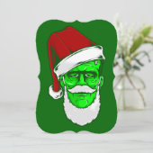 hässliches Weihnachtsklaus frankenstein-Monster Einladung (Stehend Vorderseite)
