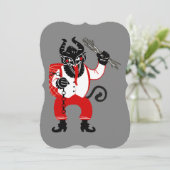 hässliches Weihnachtsmonster krampus xmas Einladung (Stehend Vorderseite)