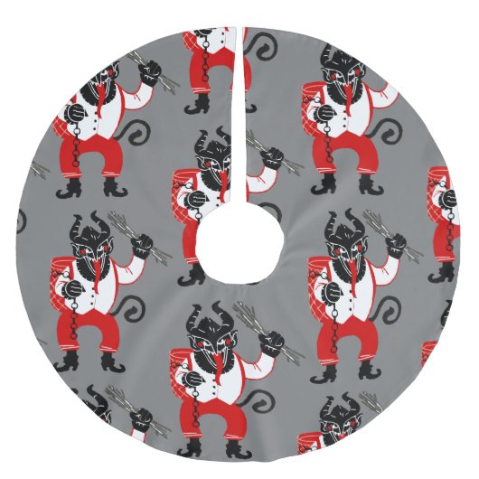 hässliches Weihnachtsmonster krampus xmas Polyester Weihnachtsbaumdecke (Vorderseite)