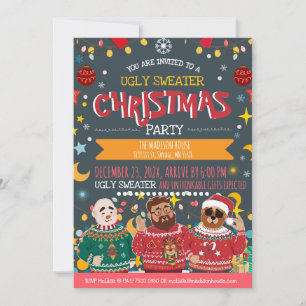 Hässliches Weihnachtsparty-Spaß-Contest  Einladung