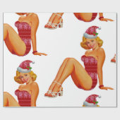 hässliches Weihnachtspulli Button Geschenkpapier (Flach)