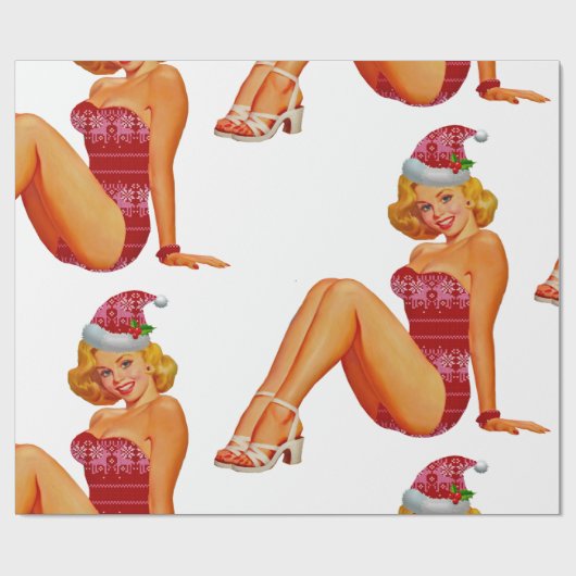 hässliches Weihnachtspulli Button Geschenkpapier (Flach)