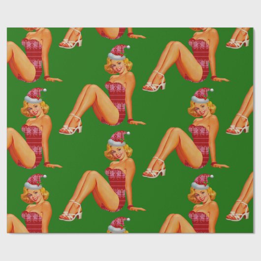 hässliches Weihnachtspulli Button Geschenkpapier (Flach)