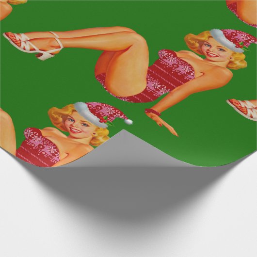 hässliches Weihnachtspulli Button Geschenkpapier (Ecke)