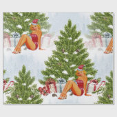 hässliches Weihnachtspulli-Button Geschenkpapier (Flach)