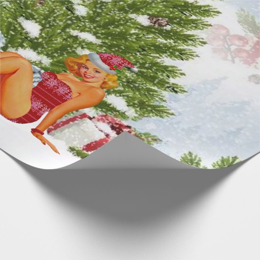 hässliches Weihnachtspulli-Button Geschenkpapier (Ecke)