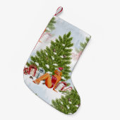 hässliches Weihnachtspulli-Button Kleiner Weihnachtsstrumpf (Vorderansicht (hängend))