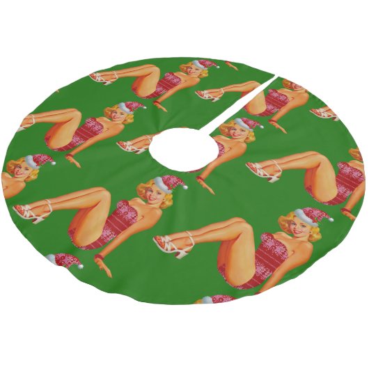 hässliches Weihnachtspulli Button Polyester Weihnachtsbaumdecke (Schrägansicht)