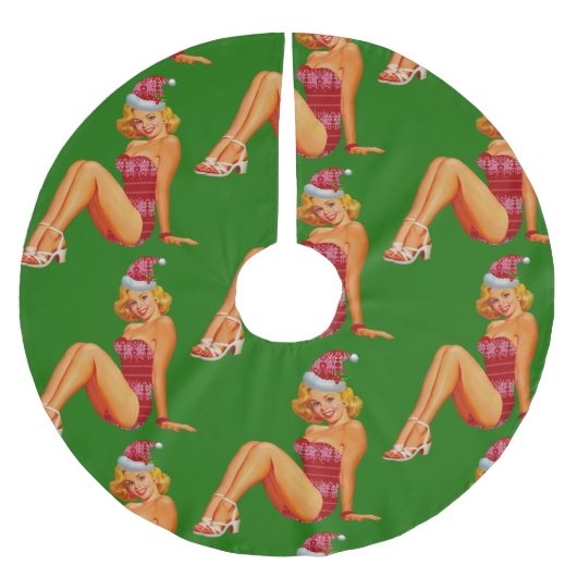 hässliches Weihnachtspulli Button Polyester Weihnachtsbaumdecke (Vorderseite)