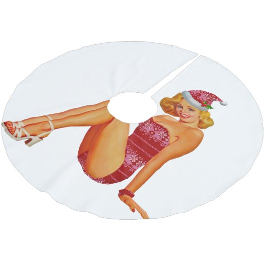 hässliches Weihnachtspulli Button Polyester Weihnachtsbaumdecke (Schrägansicht)