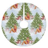 hässliches Weihnachtspulli-Button Polyester Weihnachtsbaumdecke (Vorderseite)