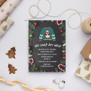 Hässliches Weihnachtspullover-Büro-Weihnachtsfeier Einladung