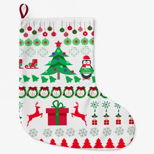 Hässliches Weihnachtspullover-Design Großer Weihnachtsstrumpf (Vorderseite)