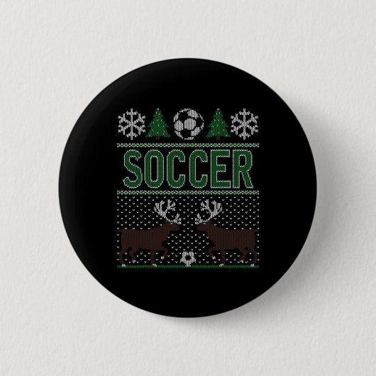 Hässliches Weihnachtspullover-Fußball Button (Vorderseite)