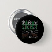 Hässliches Weihnachtspullover-Fußball Button (Vorne & Hinten)