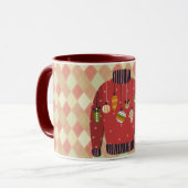 Hässliches Weihnachtspullover-Kunstbecher Rot Tasse (Vorderseite Links)