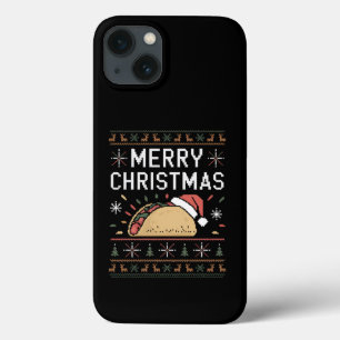 Hässliches Weihnachtspullover-Lichter-Santa-Taco-C Case-Mate iPhone Hülle