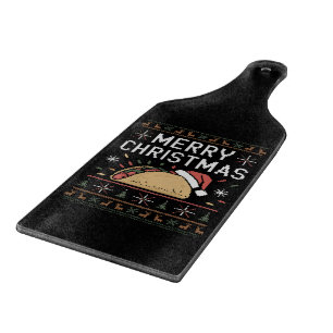 Hässliches Weihnachtspullover-Lichter-Santa-Taco-C Schneidebrett
