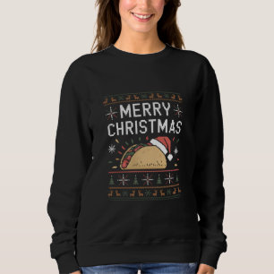 Hässliches Weihnachtspullover-Lichter-Santa-Taco-C Sweatshirt
