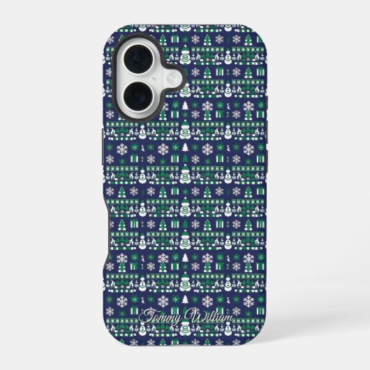 hässliches Weihnachtspullover-Muster iPhone 16 Hülle (Rückseite)