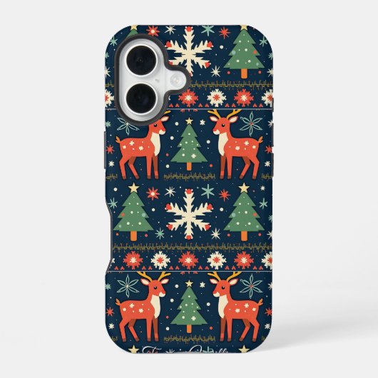 Hässliches Weihnachtspullover-Muster iPhone 16 Hülle (Rückseite)