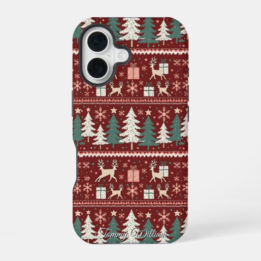 hässliches Weihnachtspullover-Muster iPhone 16 Hülle (Rückseite)