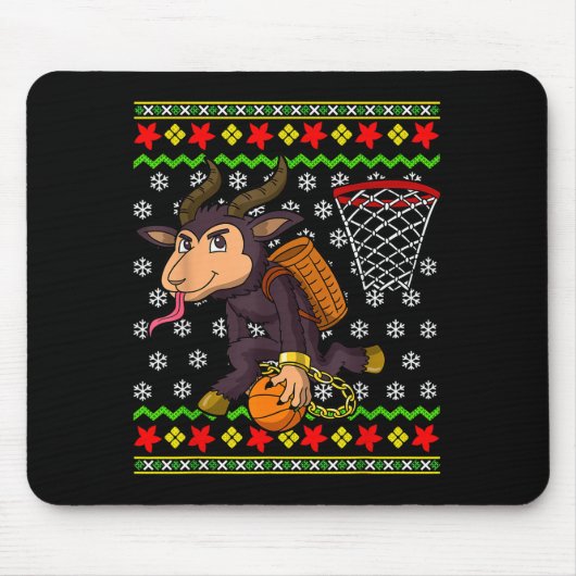 Hässliches Weihnachtspullover-Muster Kinder Krampu Mousepad (Vorne)