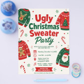 Hässliches Weihnachtspullover-Partyflyer Flyer (Einzeln)