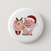 hässliches Weihnachtsschwein Button (Vorderseite)