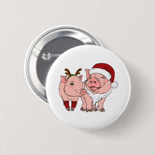hässliches Weihnachtsschwein Button (Vorne & Hinten)