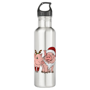 hässliches Weihnachtsschwein Edelstahlflasche