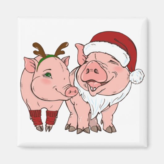 hässliches Weihnachtsschwein Magnet (Vorne)