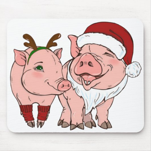 hässliches Weihnachtsschwein Mousepad (Vorne)